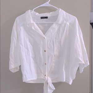 White cropped blouse